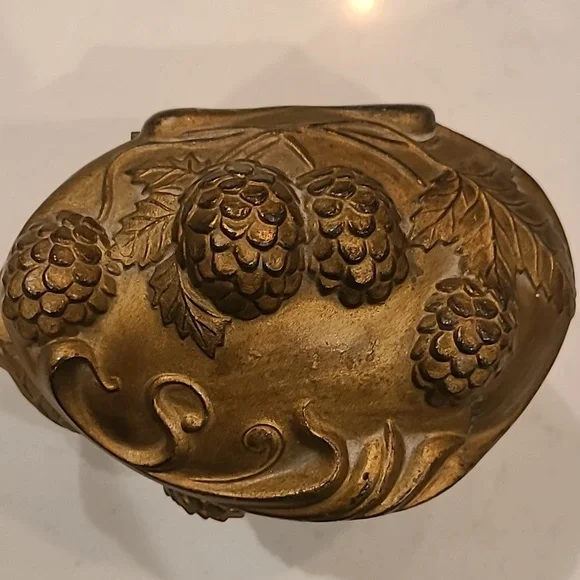 Antique Ormolu Jewelry Box Bronze Footed Jewelry Casket